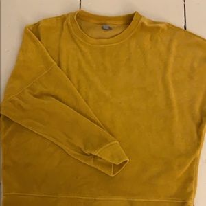 ARIE Mustard yellow velvet sweater